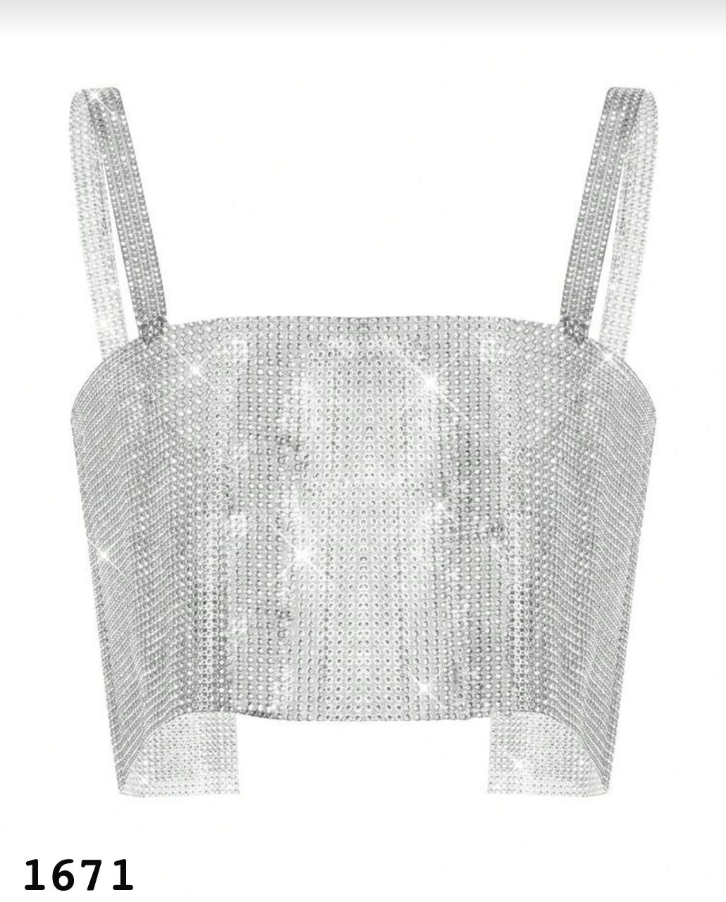 SH.TOP C/BRILLOS PLATEADO T.S