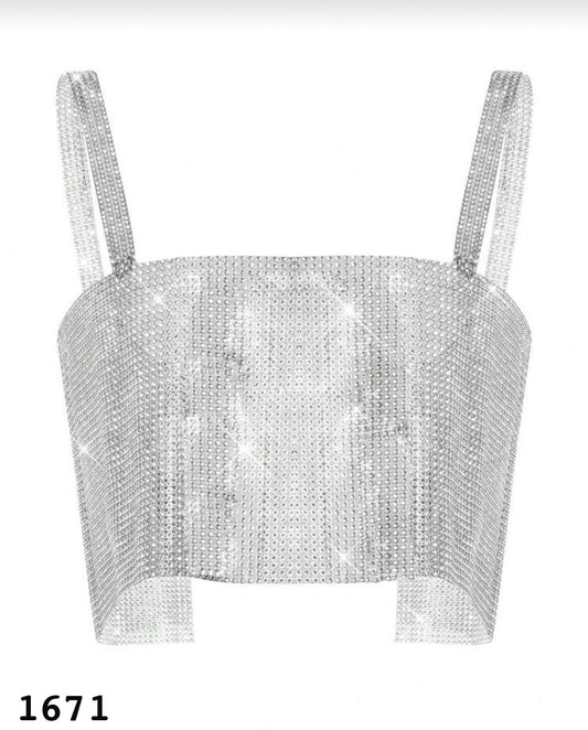 SH.TOP C/BRILLOS PLATEADO T.S
