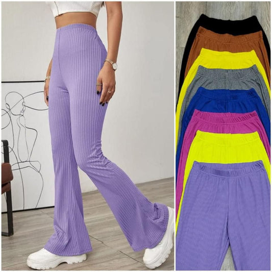 PANTALON ACANALADO CAMPANA VARIOS COLORES UNITALLA