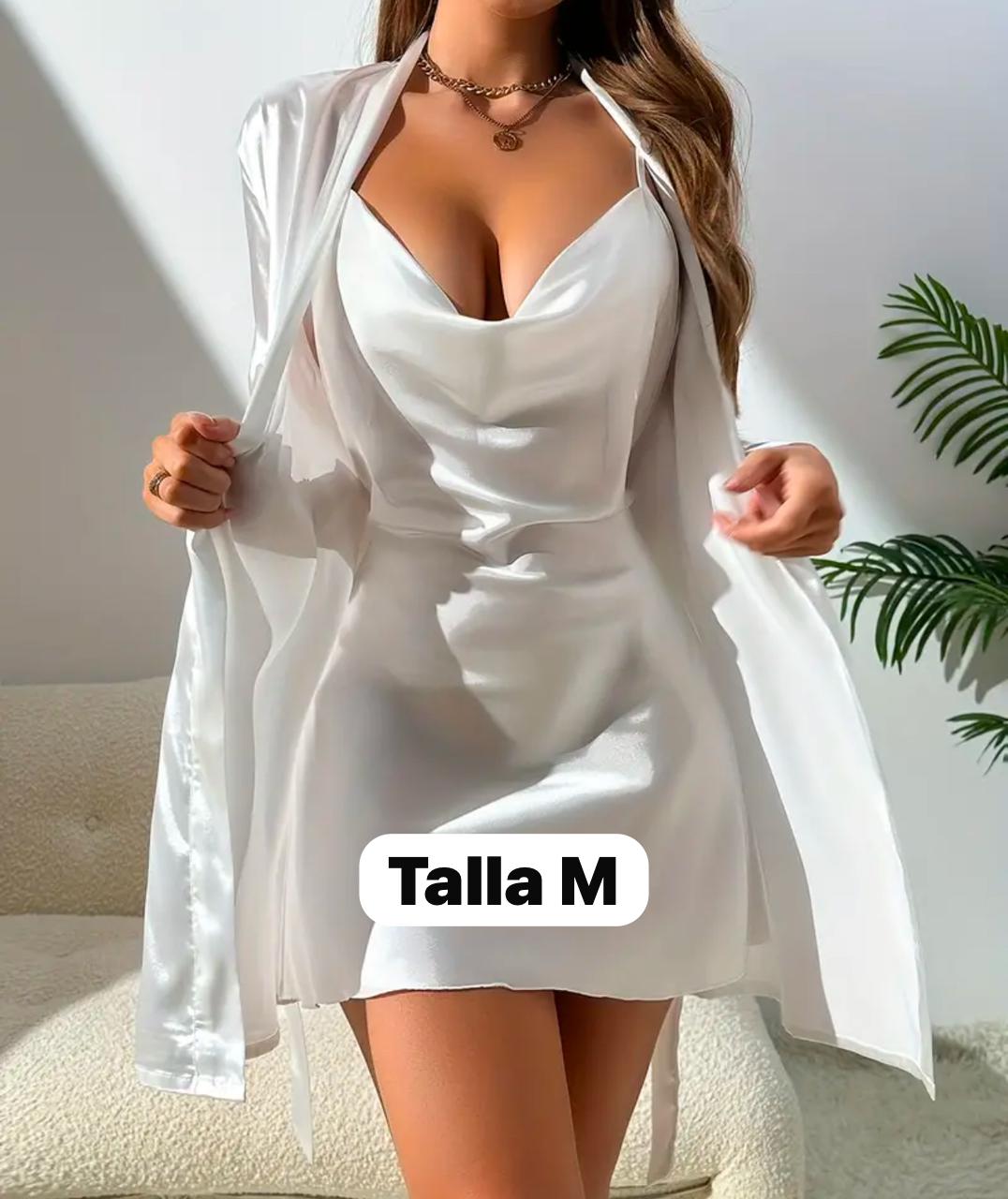 T.PIJAMA SATIN BATA Y VESTIDO V/C T.M,L