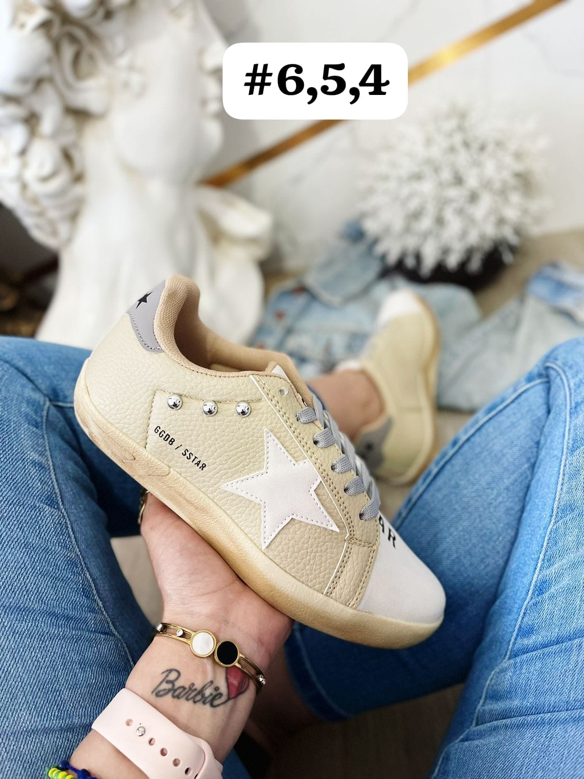 J.TENI GOLDEN GOOSE GRIS/BEIGE ESTRELLA #25.5