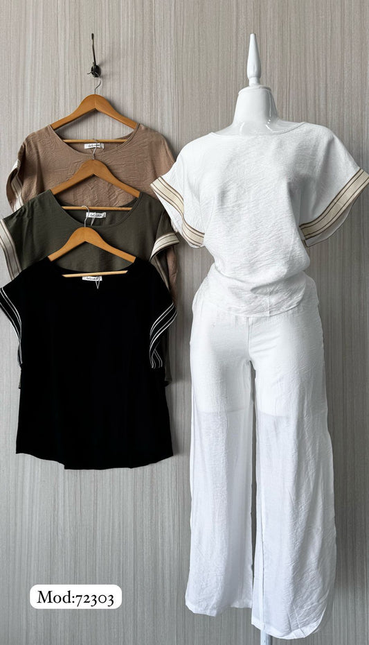 BB.CONJ.PANTALON MOD.72303 TALLA M BEIGE