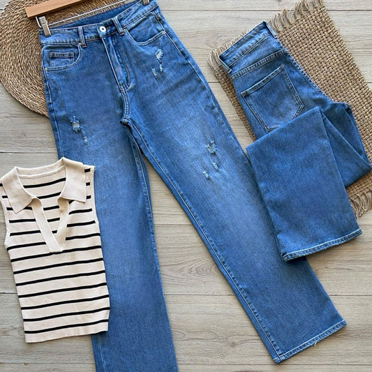 PANTALON MEZCLILLA AZUL LIZETTE COLETION T.M LC24037