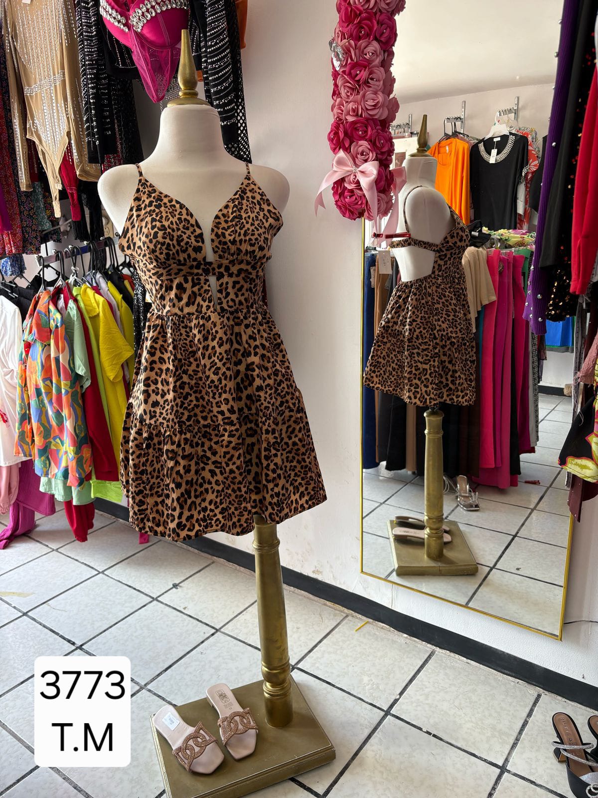 T.VESTIDO TIRANTES ANIMAL PRINT  T.S,M