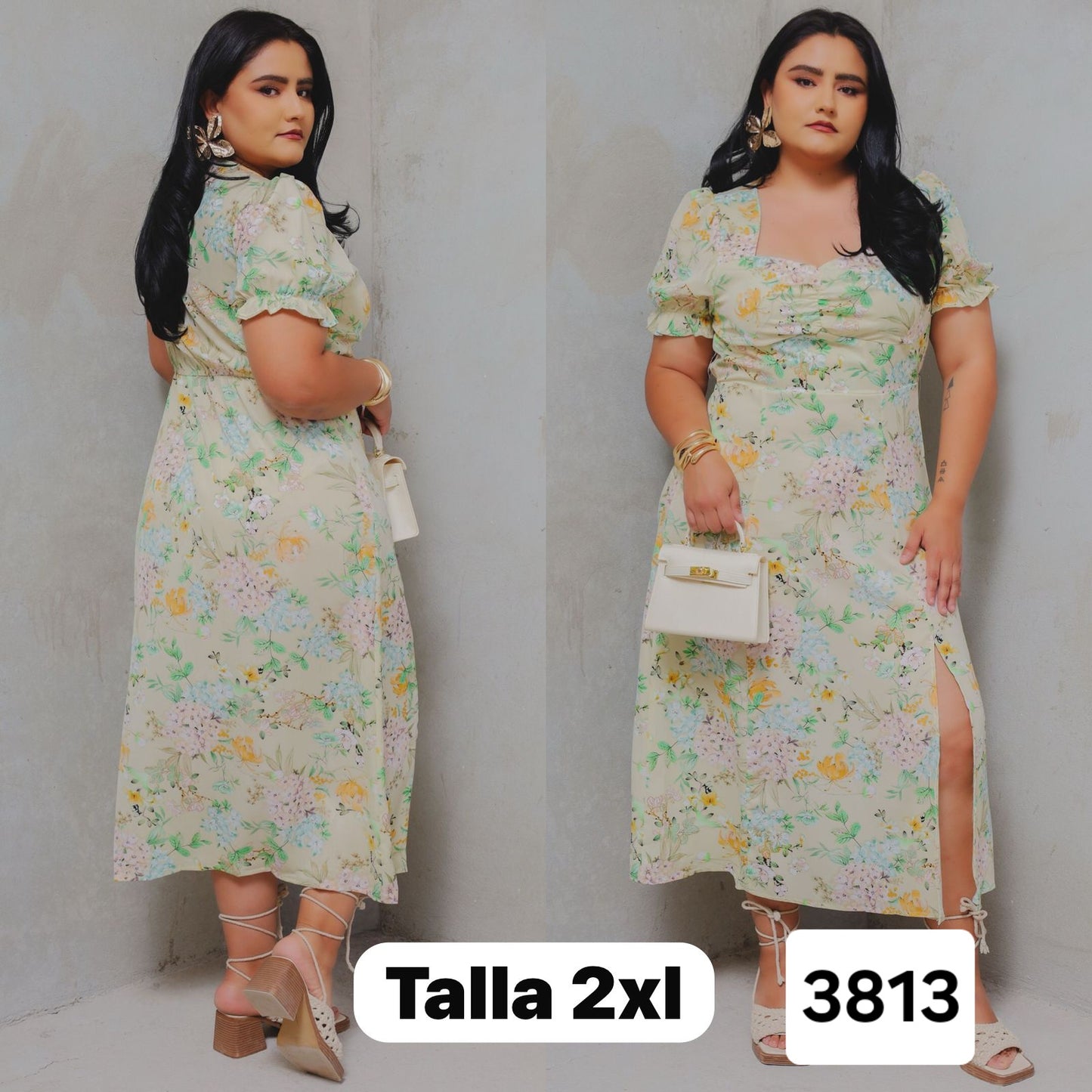 MI.VESTIDO ANGELA PLUS FLORES T.2XL