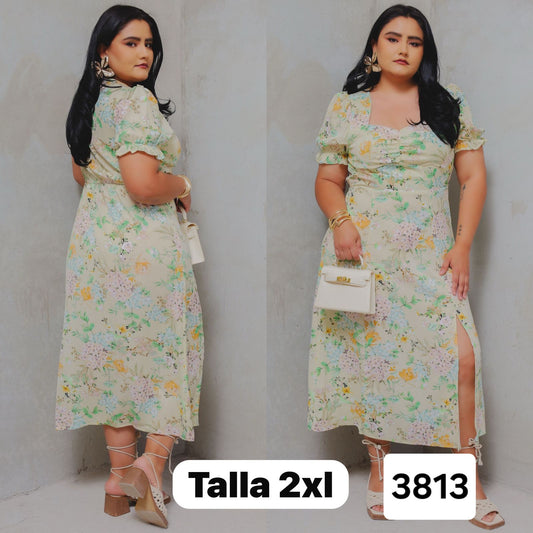 MI.VESTIDO ANGELA PLUS FLORES T.2XL