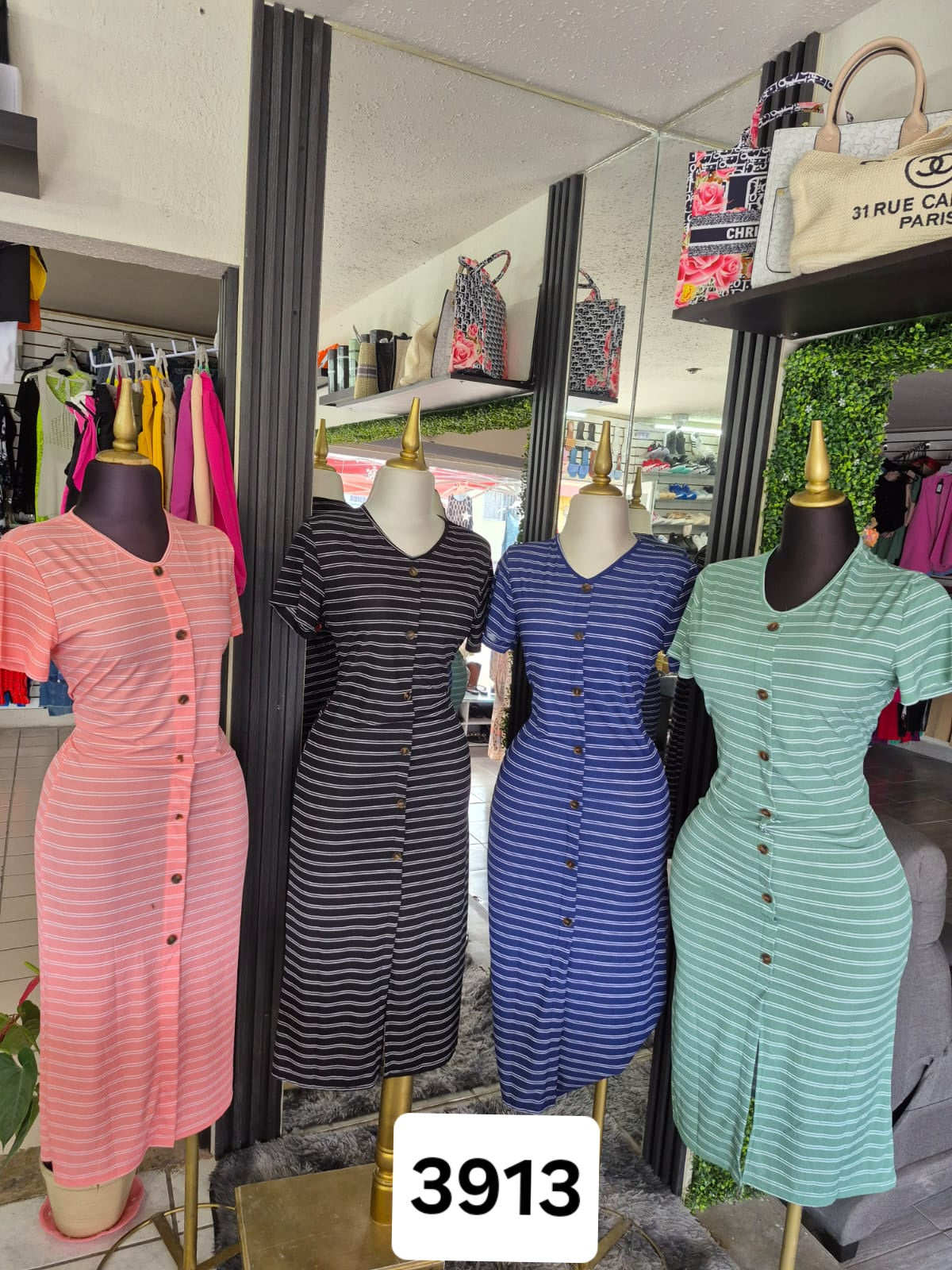 JD.VESTIDO LARGO RAYAS V/C UNITALLA