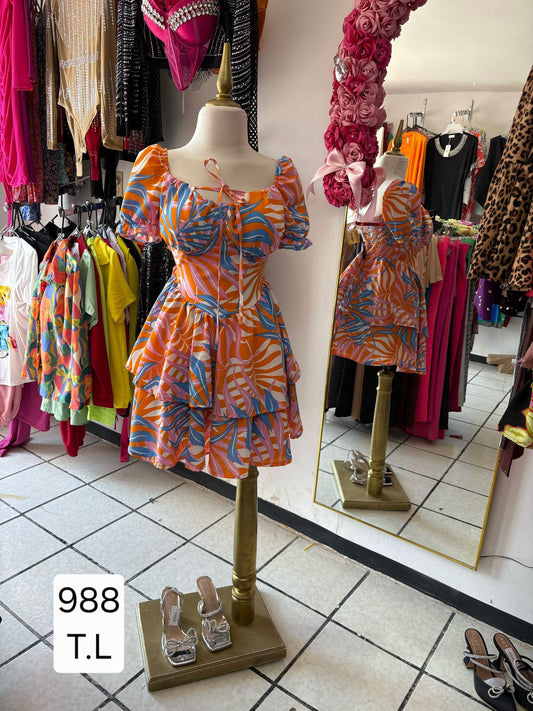 L.VESTIDO DOBLE OLAN COPA COLORES