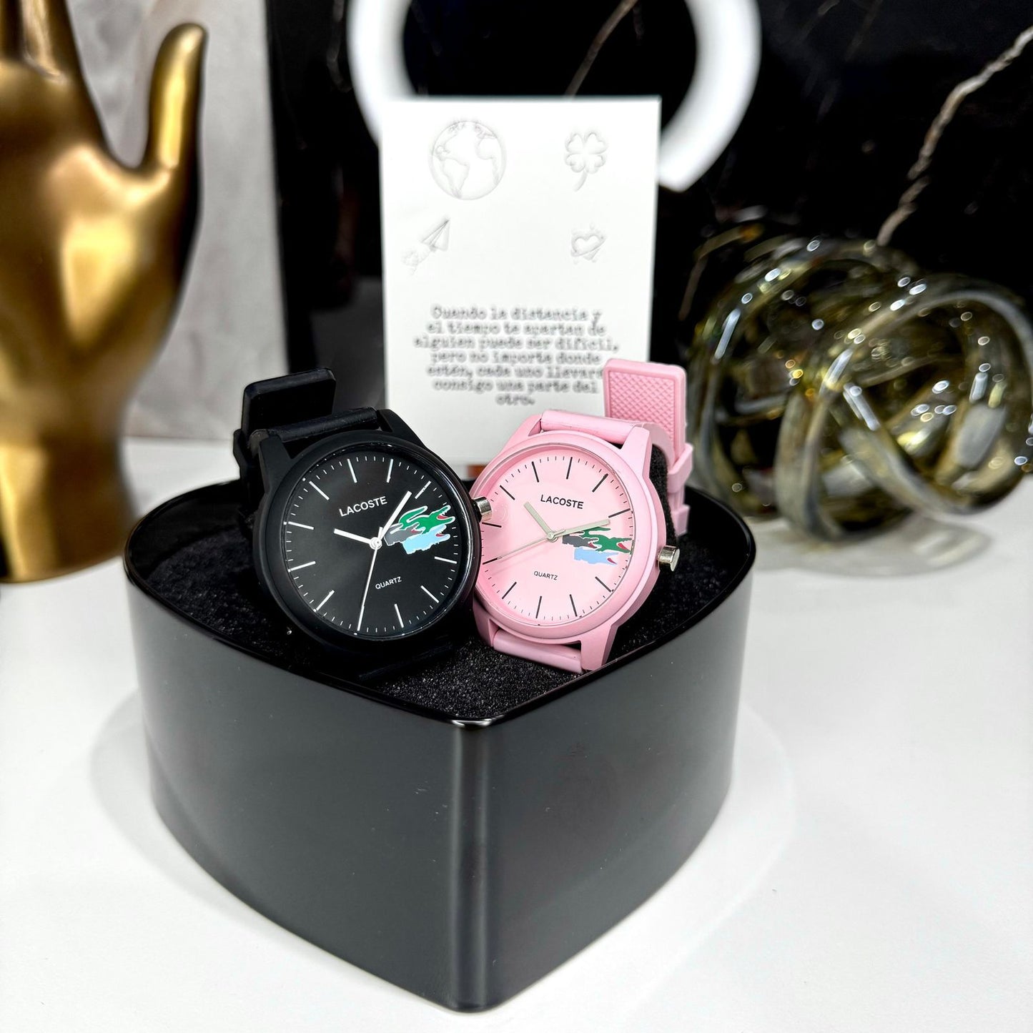 I.DUO RELOJ PAREJA MARCAS C/ESTUCHE DE CORAZON