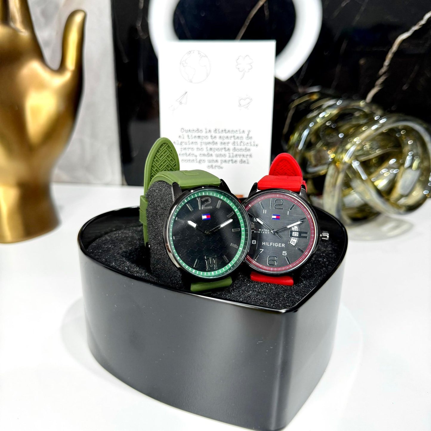 I.DUO RELOJ PAREJA MARCAS C/ESTUCHE DE CORAZON