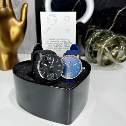 I.DUO RELOJ PAREJA MARCAS C/ESTUCHE DE CORAZON