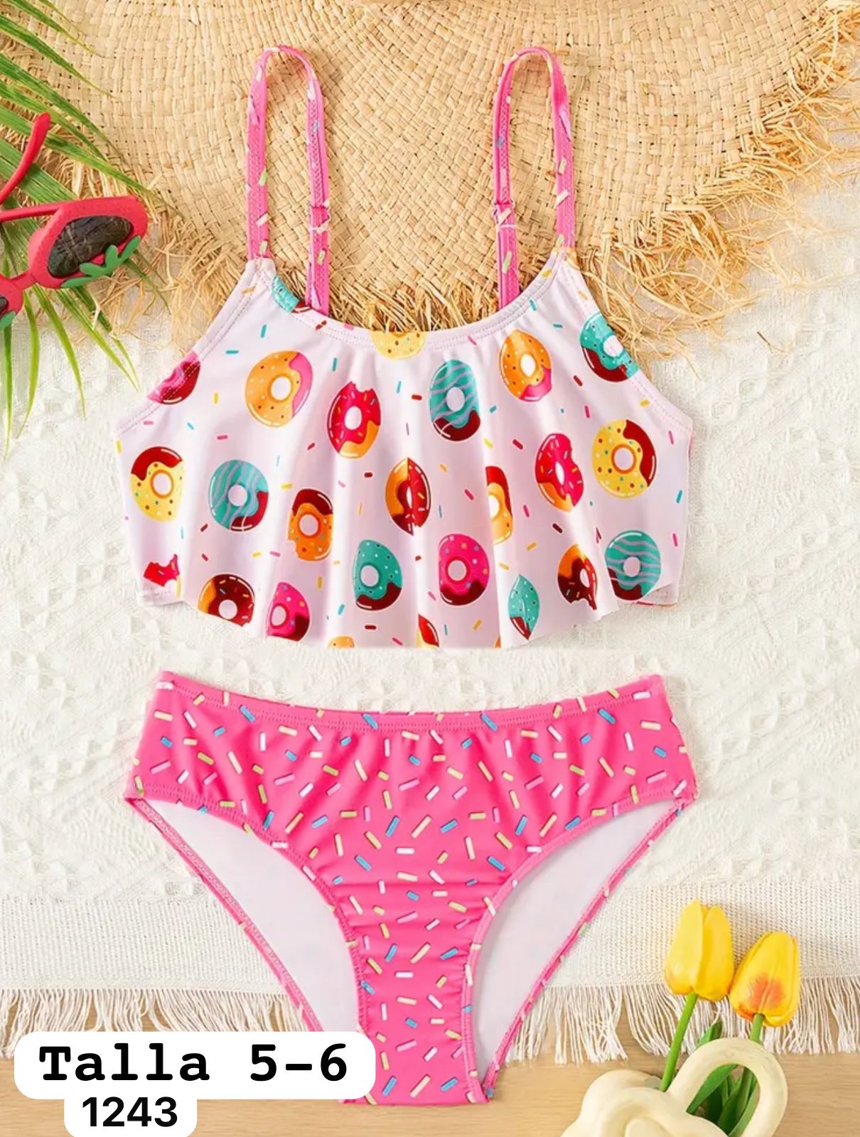 T.TRAJE BAÑO DONITAS NIÑA 2 PIEZAS   T.5-6