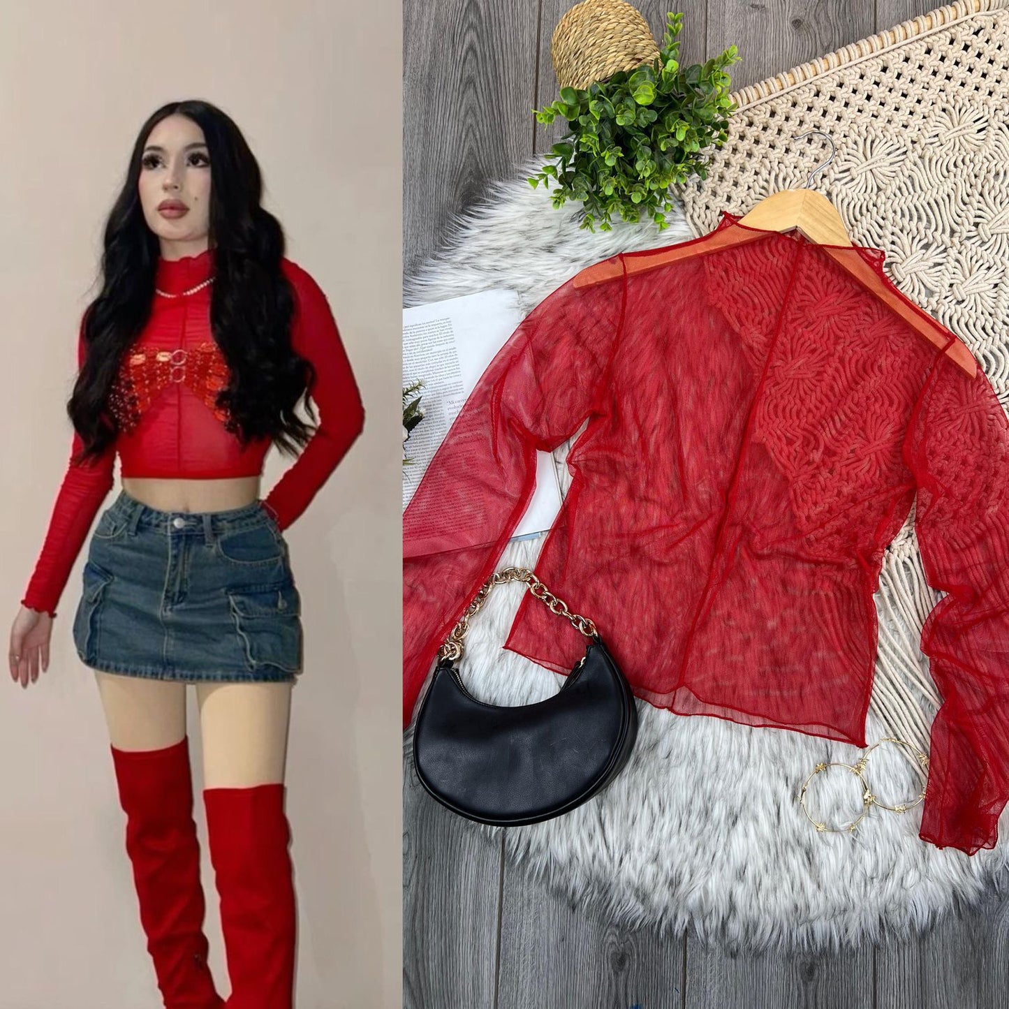 N.BLUSA MESH M/LARGA UNITALLA VARIOS COLORES