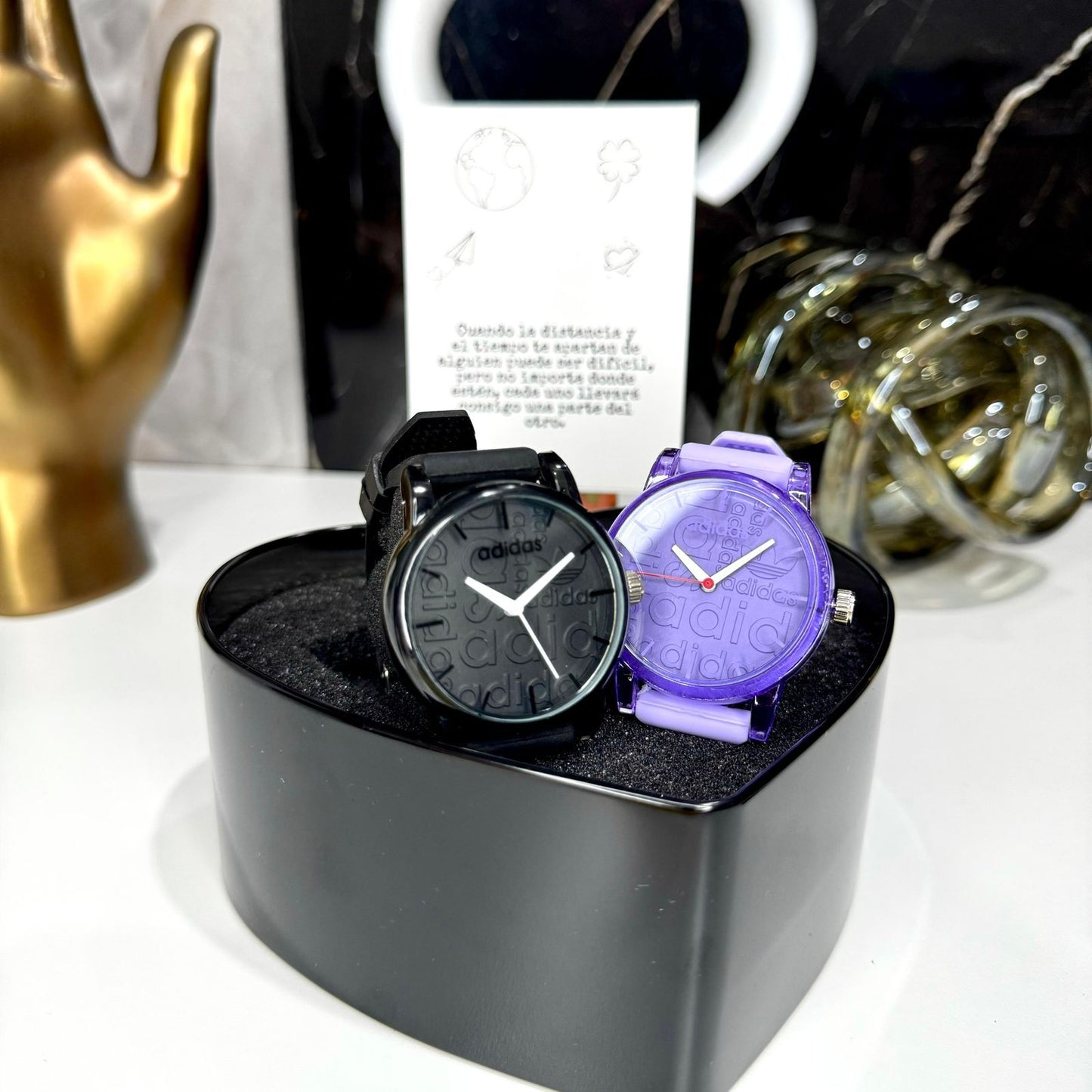 I.DUO RELOJ PAREJA MARCAS C/ESTUCHE DE CORAZON